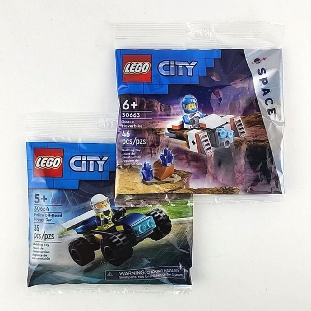 LEGO CITY Space Hoverbike 46 Pcs 30663 6+Yrs Police Off Road 35 Pcs 30664 5+Yrs